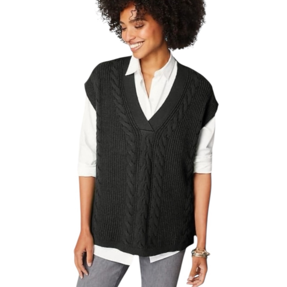 J. Jill Black V-Neck Sweater Vest